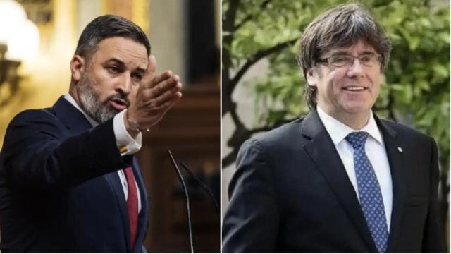 El presidente de Vox, Santiago Abascal, y el expresidente de la Generalitat Carles Puigdemont.