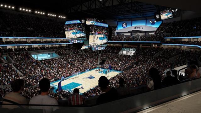 Ilustración del proyecto de renovación del pabellón de los Charlotte Hornets