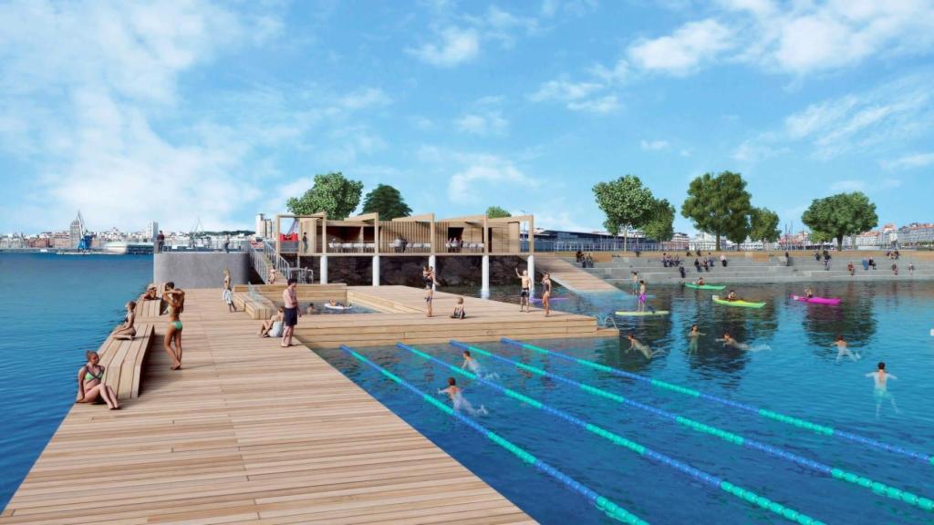 Así será la plataforma flotante de O Parrote (Foto: Autoridad Portuaria)