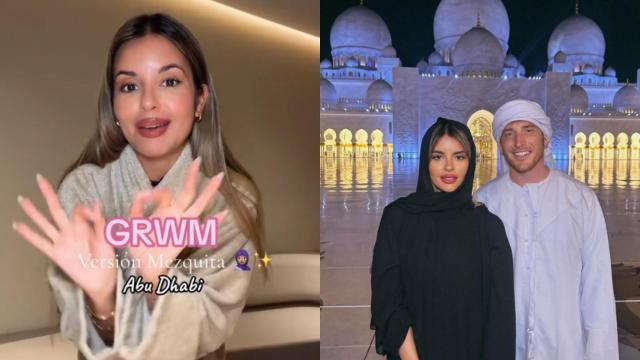 Lluvia de críticas a la 'influencer' Natalia Osona y a su pareja por vestirse con ropa islámica en Abu Dabi para vivir la cultura