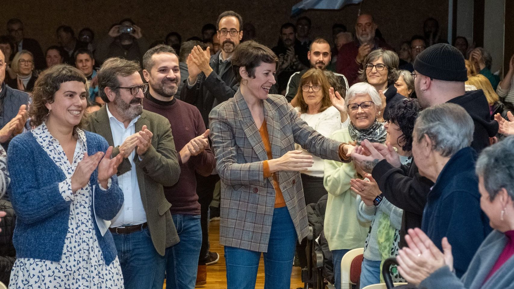 Ana Pontón en un acto de campaña en O Porriño, a 15 de enero de 2024.