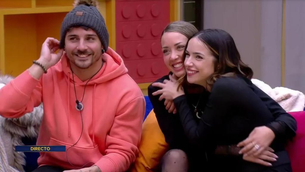 Manuel, Mayka y Lucía, tras su salvación de 'GH Dúo'.