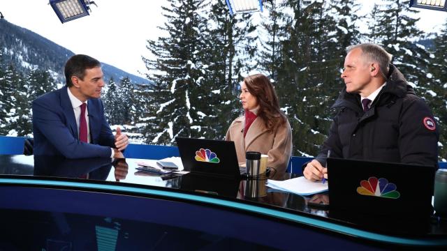 El presidente del Gobierno, Pedro Sánchez, este miércoles en una entrevista para la CNBC.