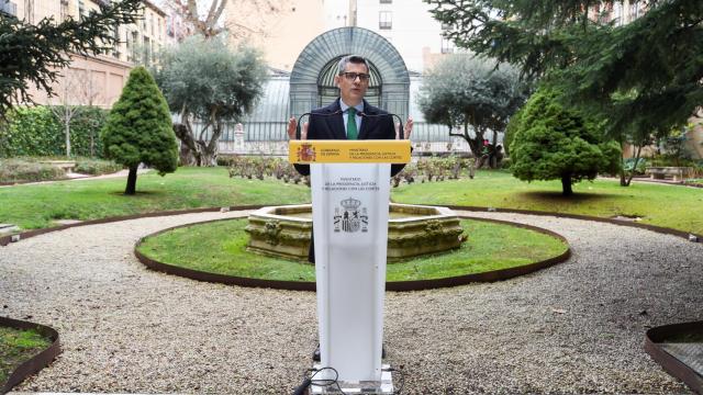 El ministro de Presidencia y Justicia, Félix Bolaños, este miércoles en la sede de su ministerio.