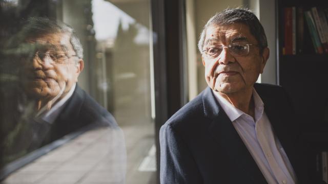 Sergio Ramírez en la sede madrileña del grupo editorial Penguin Random House.