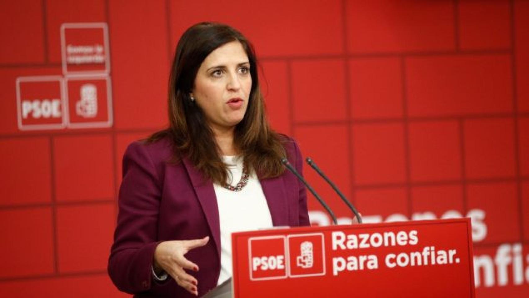 Esther Peña durante un acto del PSOE