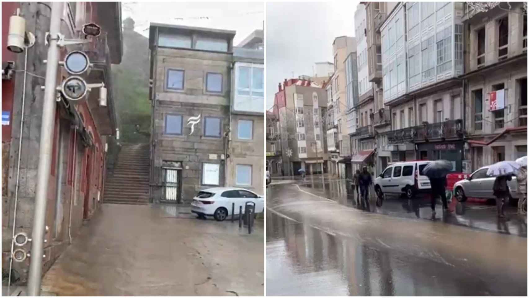 El temporal de viento y lluvia provoca el desbordamiento del Lagares y la caída de árboles