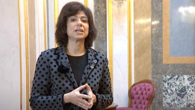 Sara Sieira en una entrevista en el Congreso realizada en 2020.