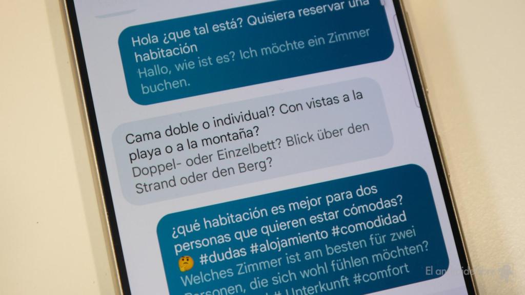 Traducción simultánea en conversación de texto