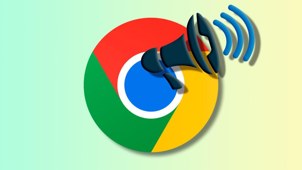 Logo de Chrome con icono de sonido