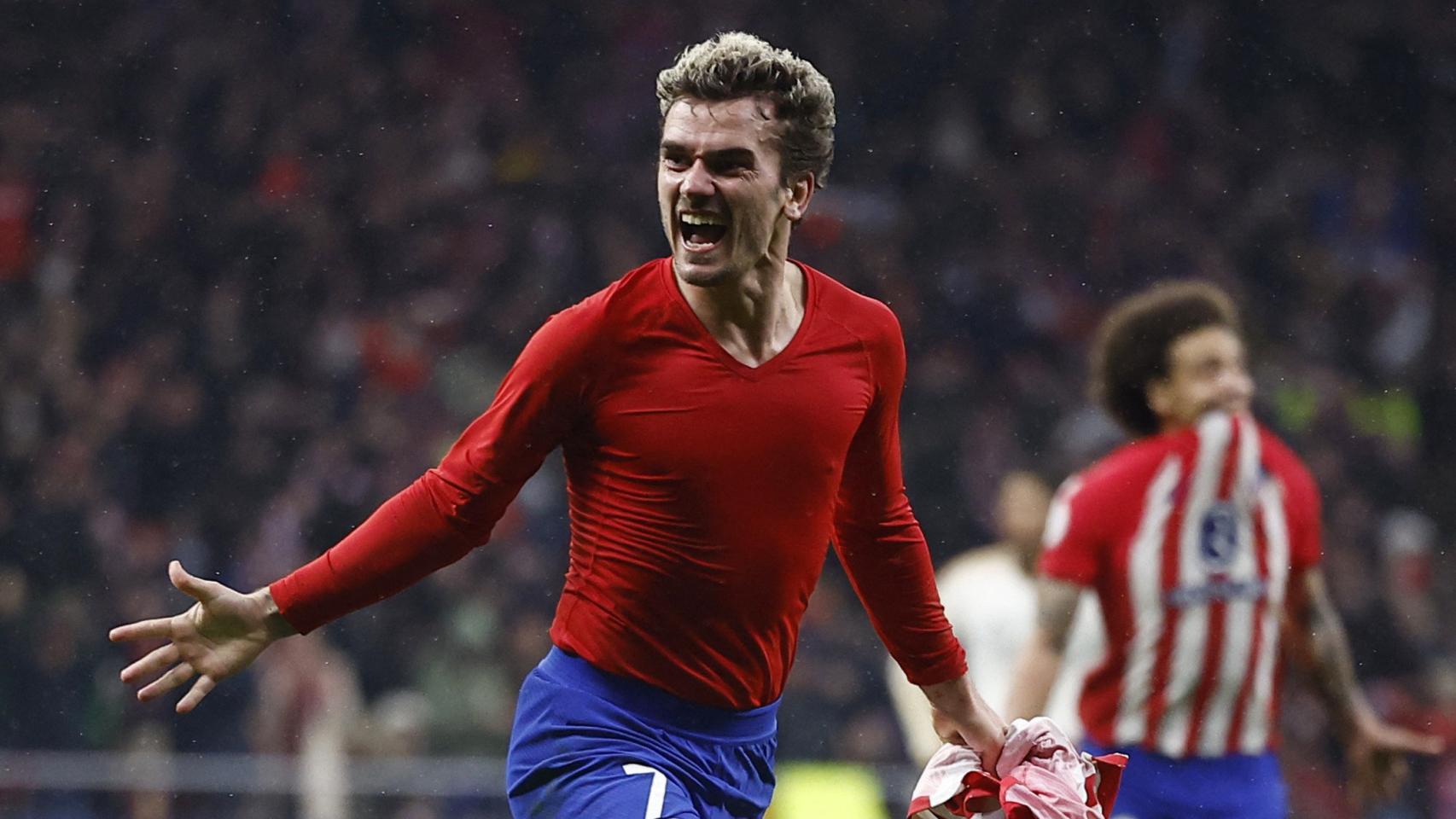 Griezmann celebra su gol frente al Real Madrid en la prórroga