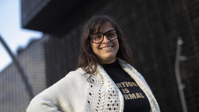 La activista Vanessa Mendoza tras su absolución.