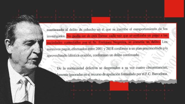 Enríquez Negreira y un parte del escrito del Real Madrid al juez en un fotomontaje