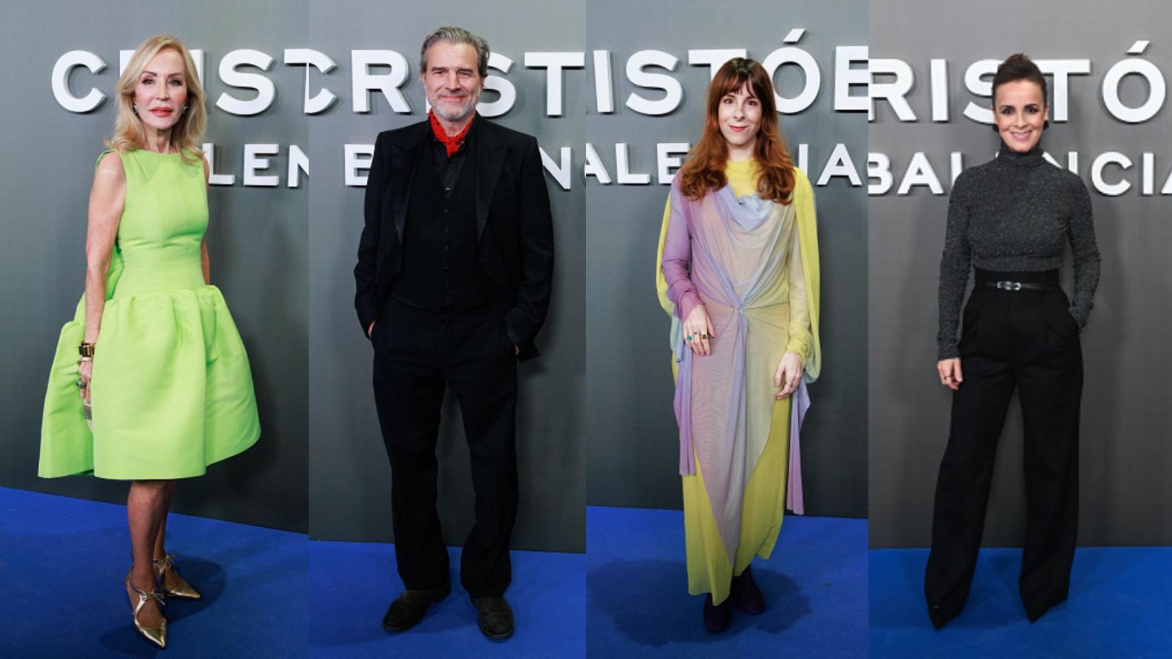 Carmen Lomana, Alberto San Juan, Ines de León, Cecilia Solaguren en la premiere de Cristóbal Balenciaga