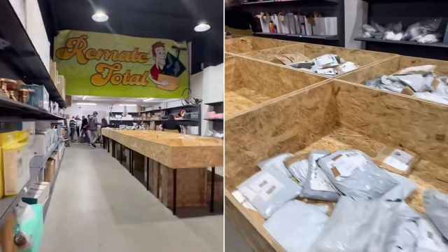 El interior de la tienda de devoluciones de Amazon de Vilagarcía de Arousa.