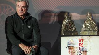 Carlos Sainz,  en la rueda de prensa realizada en Madrid tras ganar su cuarto Dakar.