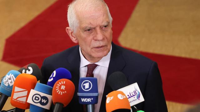 El jefe de la diplomacia europea, Josep Borrell, durante su comparecencia de este lunes en Bruselas