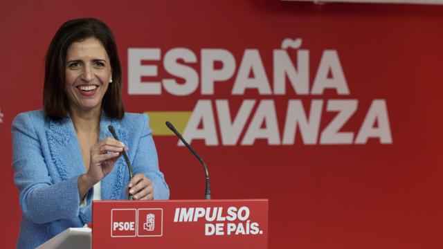 Esther Peña, en una rueda de prensa en Ferraz