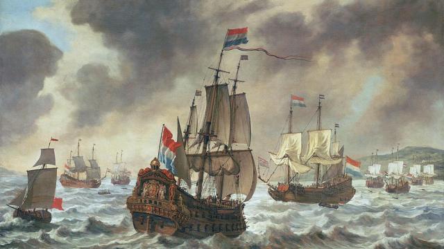 'Antes de la batalla de Dunas'. Cuadro del siglo XVII.