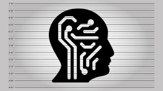 Fotomontaje con el fondo de una detención y una ilustración.