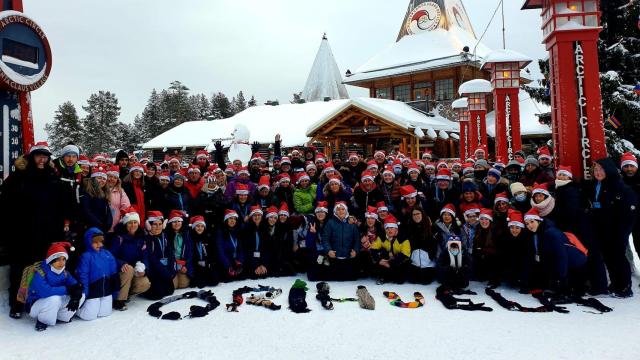 El coro Ginés Pérez de la Parra, en su viaje a Laponia.
