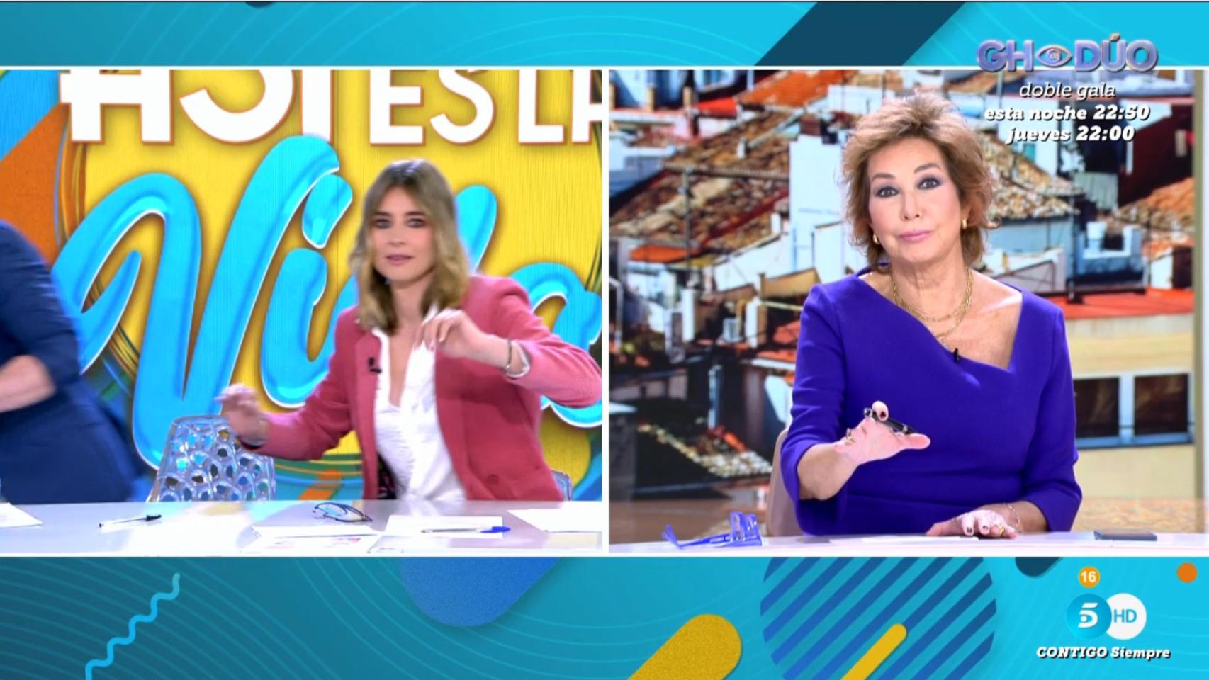 Sandra Barneda en ‘Así es la vida y Ana Rosa Quintana desde 'TardeAR'.