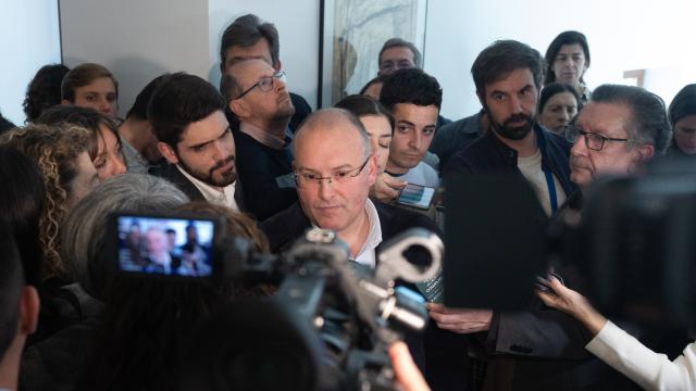 El portavoz del PP, Miguel Tellado, este martes en el Congreso.