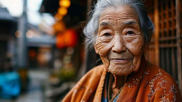Una mujer japonesa con un espíritu joven a pesar de su edad.