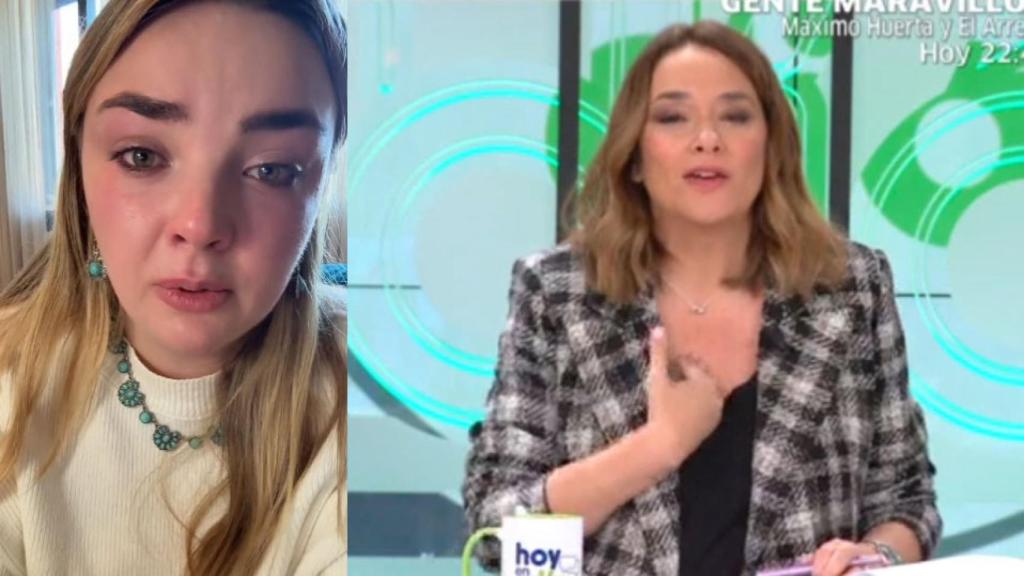 Bella en una imagen de su TikTok y Toñi Moreno en 'Hoy en día'.