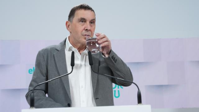 Arnaldo Otegi, el pasado día 18 en una rueda de prensa en la sede de EH Bildu en San Sebastián./