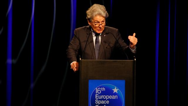 Thierry Breton, comisario europeo de Mercado Interior, durante su participación en la Conferencia Espacial Europea 2024.