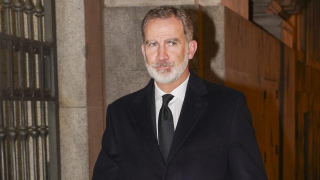 Felipe VI a su llegada a la iglesia, este jueves, 25 de enero, en Madrid.