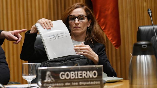 Mónica García, ministra de Sanidad, en la Comisión de Sanidad del Congreso de los Diputados.