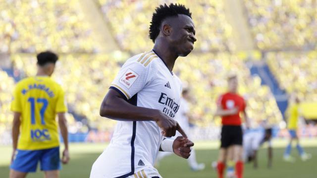 Vinicius celebra el gol del empate frente a la UD Las Palmas