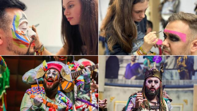 El sueño de Paola: a sus 13 años, maquilla a dos de las agrupaciones con más tablas del Carnaval de Málaga