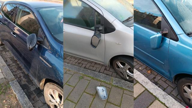 Estado en el que han quedado alguno de los vehículos estacionados esta noche en Parquesol