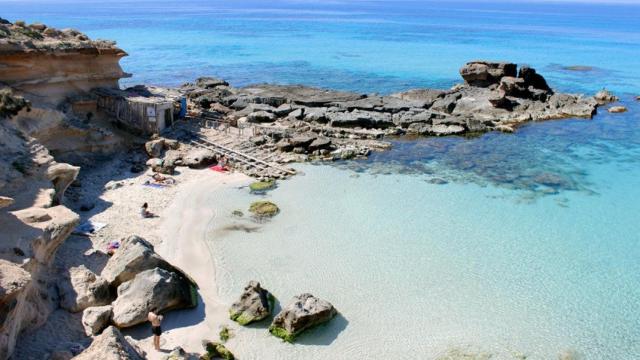 Cala d'Es Mort, en Formentera (Islas Baleares).
