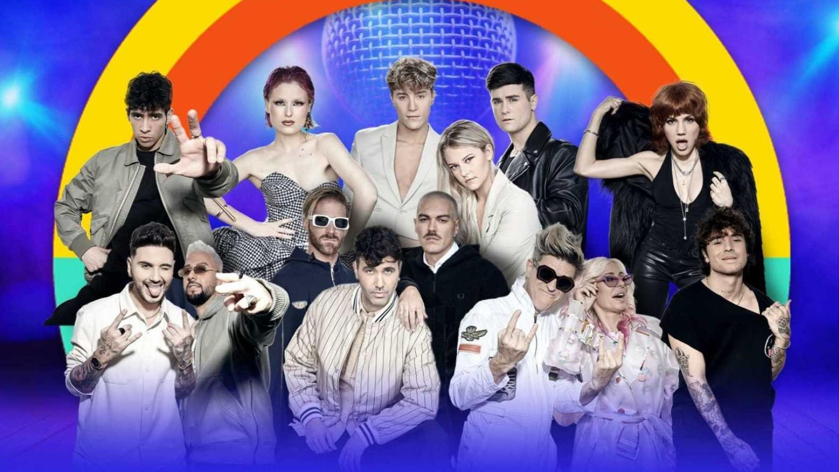 Los artistas que actuarán en la primera semifinal del Benidorm Fest 2024.