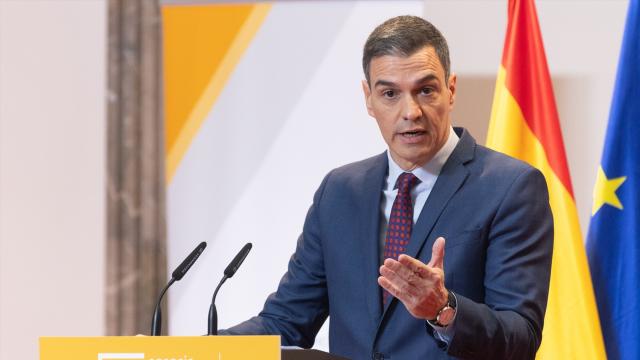 El presidente del Gobierno, Pedro Sánchez, este lunes durante un acto celebrado con motivo del Día de la Protección de Datos.