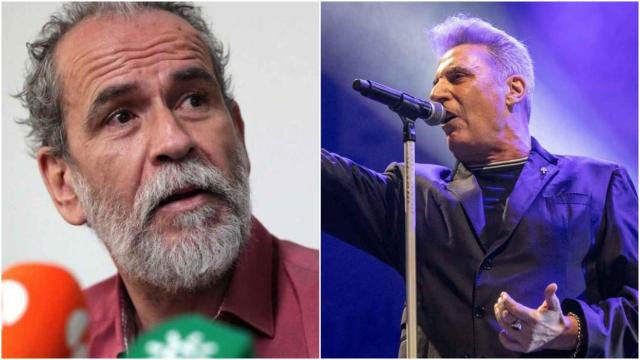 A la izquierda, el actor Willy Toledo. A la derecha, el cantante Loquillo.