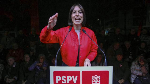 Diana Morant, durante el mitin en el que anunció su candidatura. Efe / Natxo Francés