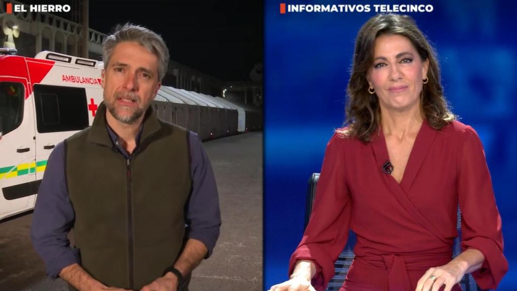 Ángeles Blanco pilotó seis minutos el informativo desde Madrid.