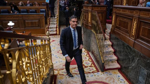 Pedro Sánchez, en un receso del debate en pleno sobre la proposición de Ley de Amnistía.