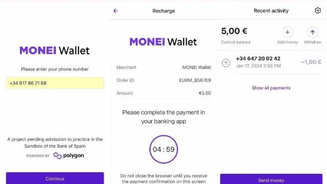 Demostración del uso del wallet (monedero) de EURM.