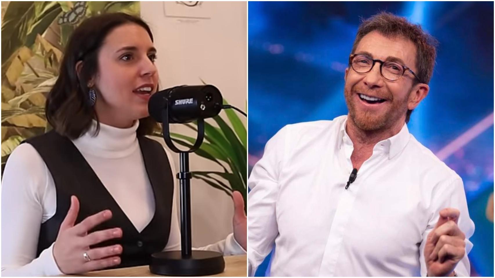 A la izquierda, la exministra Irene Montero. A la derecha, Pablo Motos.