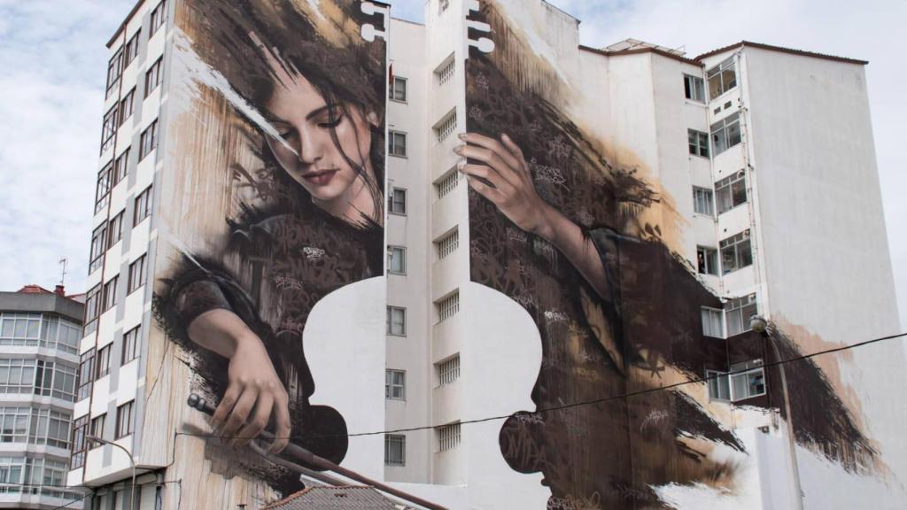 Obra de Sfhir en Fene (A Coruña) reconocida como el mejor mural del mundo en 2023 por Street Art Cities.