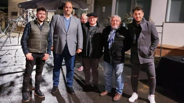 Luis Falcón, segundo por la derecha, en la Matanza de Guijuelo de 2023