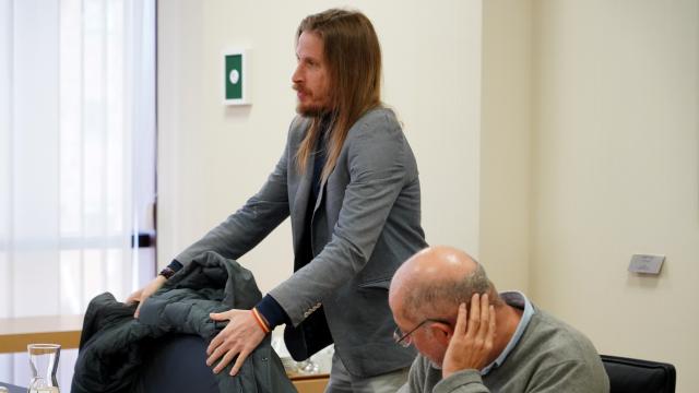 El procurador de Podemos, Pablo Fernández, en la reunión de la Junta de Portavoces este jueves.