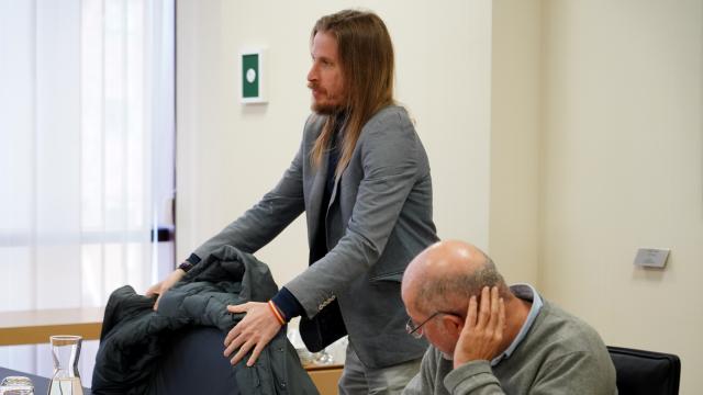 El procurador de Podemos, Pablo Fernández, en la reunión de la Junta de Portavoces este jueves.