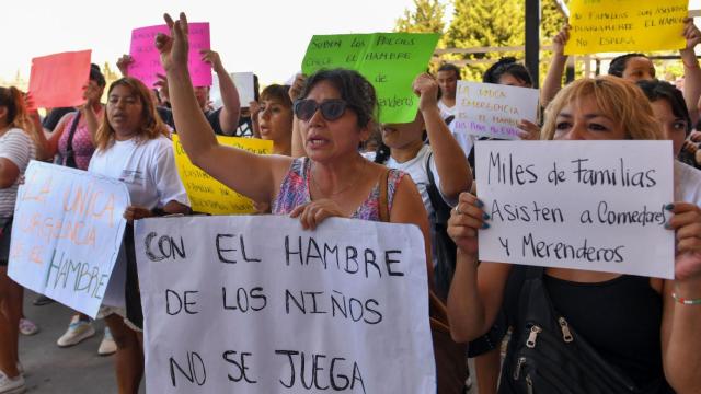 Manifestantes de la UTEP en Ciudadela, provincia de Buenos Aires (Argentina).